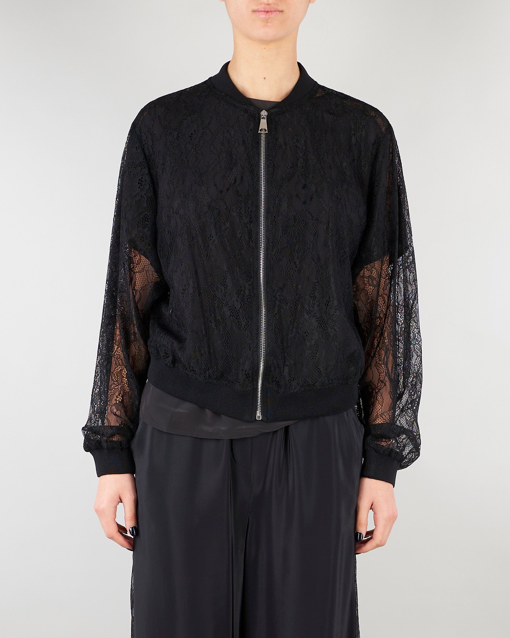 Bomber Nero in pizzo SP5LE049 0001 ICONA 