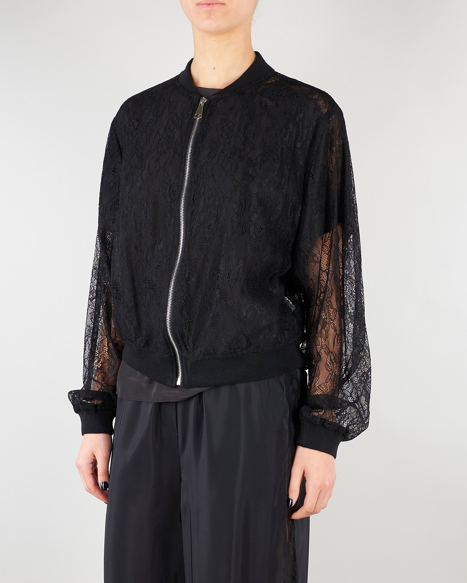 Bomber Nero in pizzo SP5LE049 0001 ICONA 