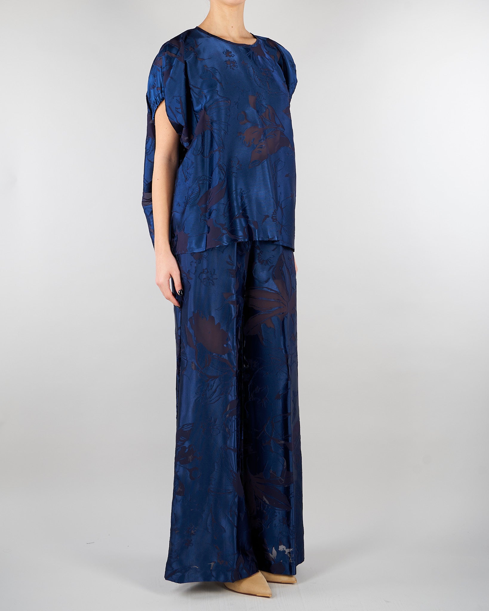 Blusa jacquard Blu SP5MR027 3000 ICONA 
