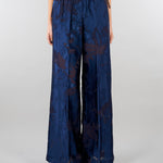 Pantalo jacquard Blu wide leg SP5MR028 3000 ICONA 