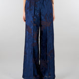 Pantalo jacquard Blu wide leg SP5MR028 3000 ICONA 