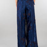 Pantalo jacquard Blu wide leg SP5MR028 3000 ICONA 