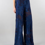 Pantalo jacquard Blu wide leg SP5MR028 3000 ICONA 
