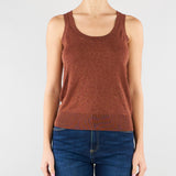Top Marrone in misto cotone e seta SP5NT001 6022 ICONA 