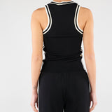 Top Nero con profili a contrasto SP5NT012 0001 ICONA 