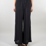 Pantalone Nero wide leg con inserti in pizzo SP5NT031 0001 ICONA 