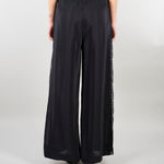 Pantalone Nero wide leg con inserti in pizzo SP5NT031 0001 ICONA 