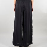 Pantalone Nero wide leg con inserti in pizzo SP5NT031 0001 ICONA 