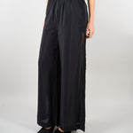 Pantalone Nero wide leg con inserti in pizzo SP5NT031 0001 ICONA 