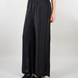 Pantalone Nero wide leg con inserti in pizzo SP5NT031 0001 ICONA 