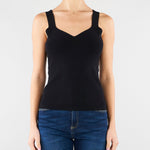 Top Nero in maglia SP5NT057 0001 ICONA 