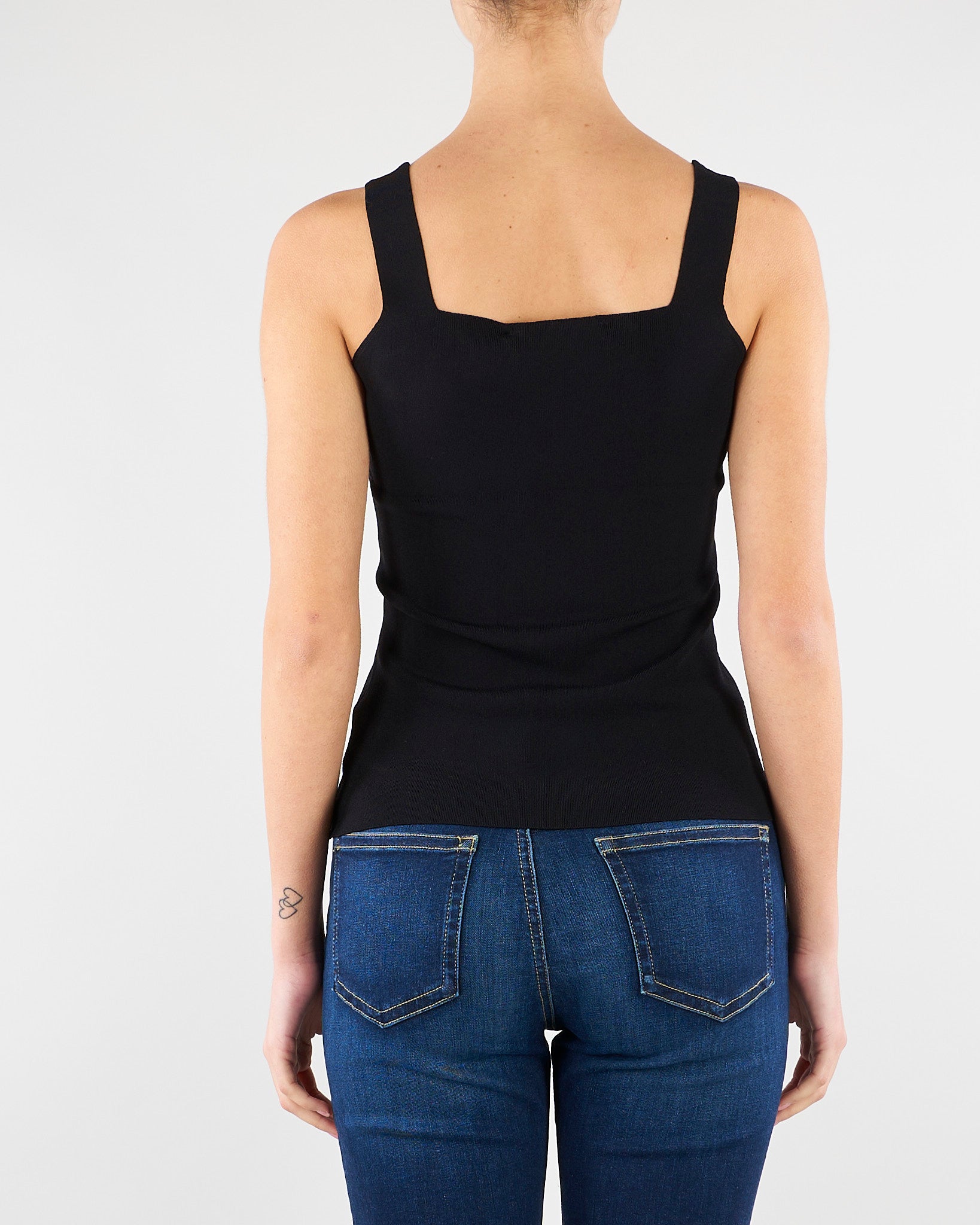 Top Nero in maglia SP5NT057 0001 ICONA 
