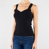 Top Nero in maglia SP5NT057 0001 ICONA 