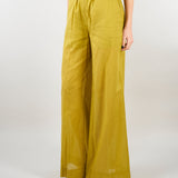 Pantalone Verde Olio wide leg in misto cotone SP5TZ010 2000 ICONA 