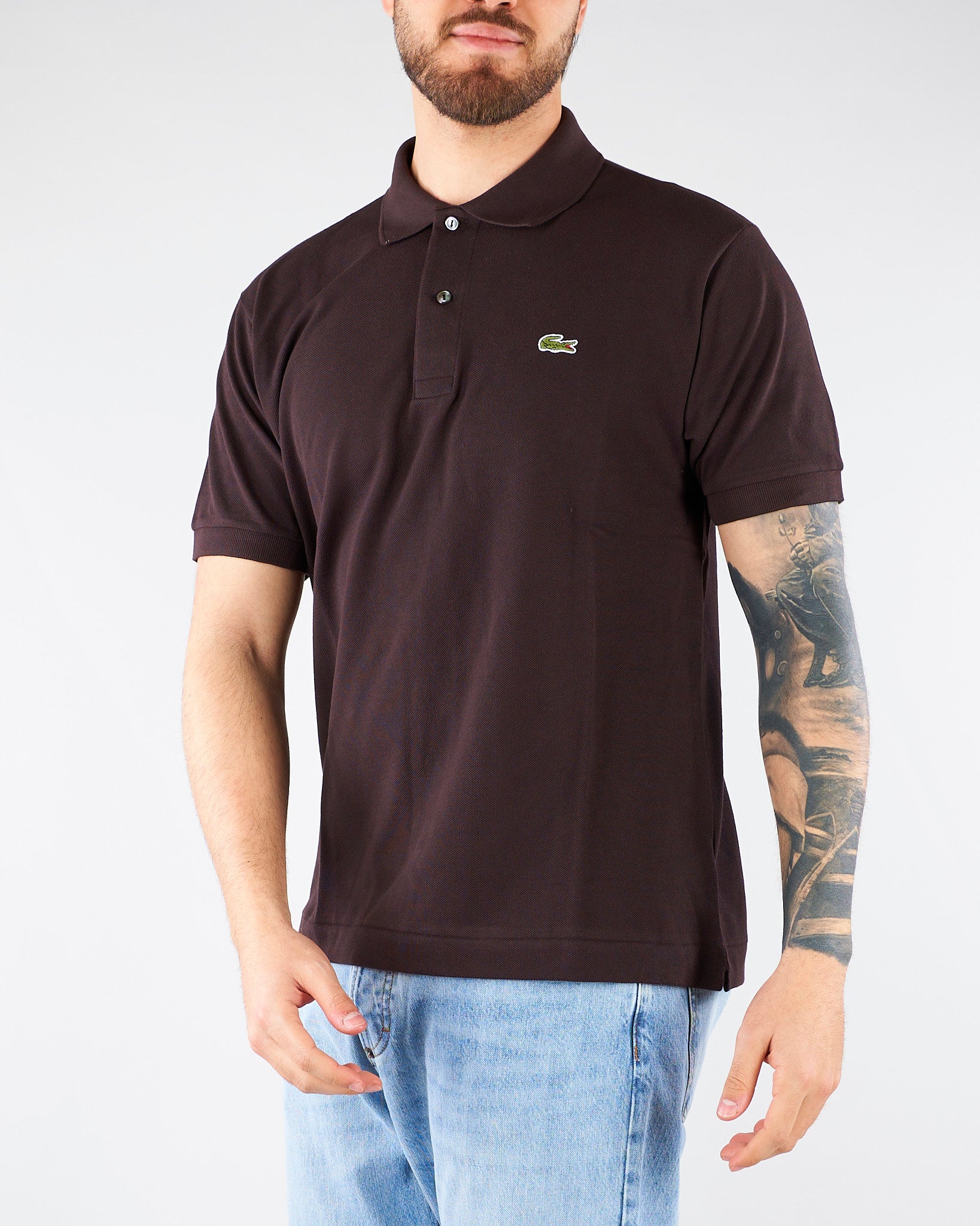 Polo Marrone dal taglio classico L.12.12 Original 1212 3LA LACOSTE 