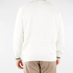 Maglione Bianco in jersey di cotone con righe AH5158 X0N LACOSTE 
