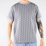 T-shirt Grigio slim fit con monogramma jacquard TH1197 41I LACOSTE 