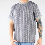 T-shirt Grigio slim fit con monogramma jacquard TH1197 41I LACOSTE 