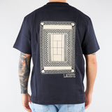 T-shirt Blu in cotone con stampa sul retro TH1750 350 LACOSTE 