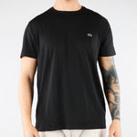 T-shirt Nero in cotone Pima TH6709 031 LACOSTE 