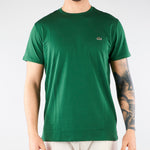 T-shirt Verde in cotone Pima TH6709 132 LACOSTE 
