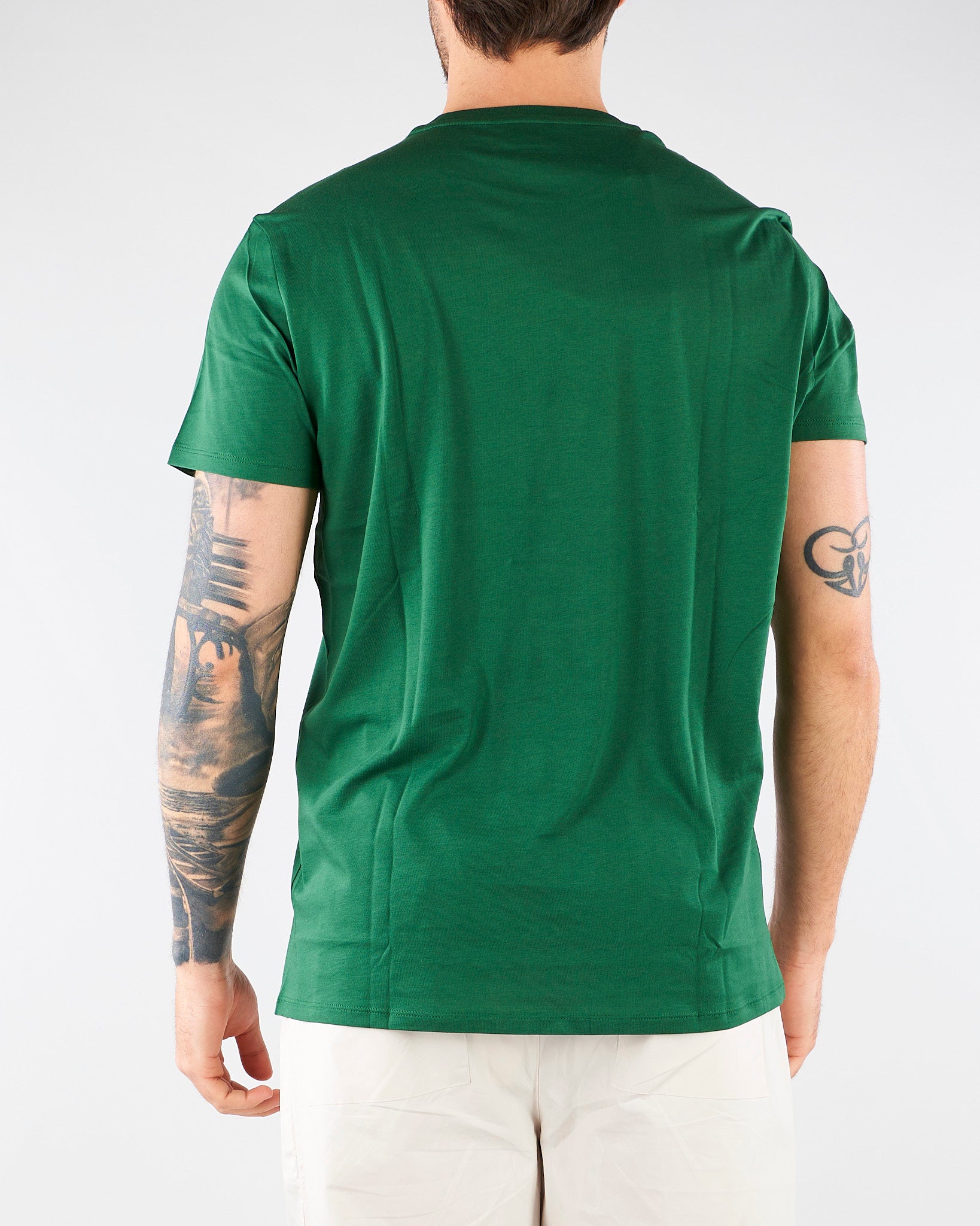 T-shirt Verde in cotone Pima TH6709 132 LACOSTE 