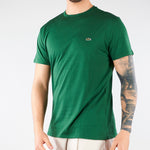 T-shirt Verde in cotone Pima TH6709 132 LACOSTE 