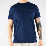 T-shirt Blu in cotone Pima TH6709 166 LACOSTE 