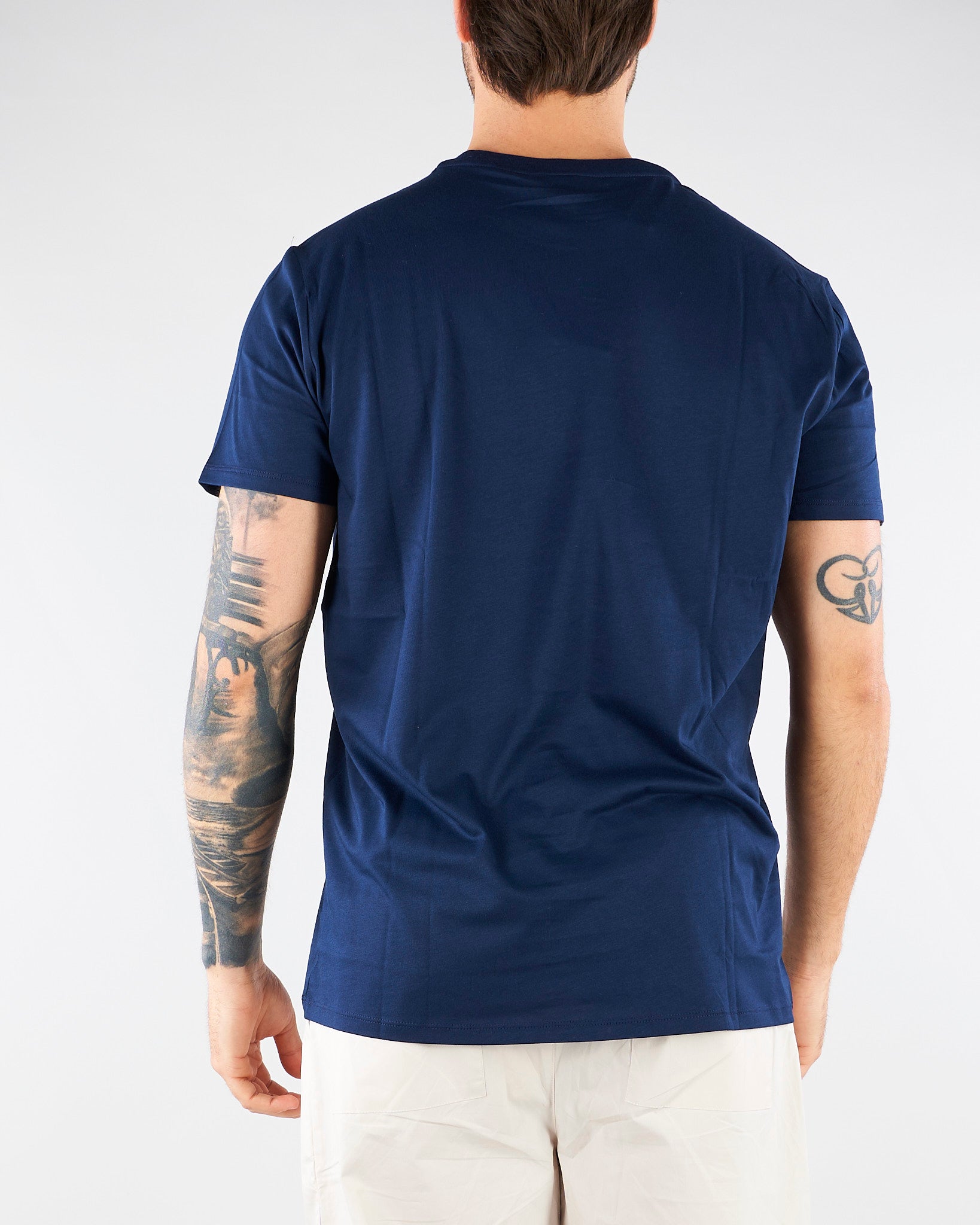 T-shirt Blu in cotone Pima TH6709 166 LACOSTE 