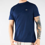 T-shirt Blu in cotone Pima TH6709 166 LACOSTE 