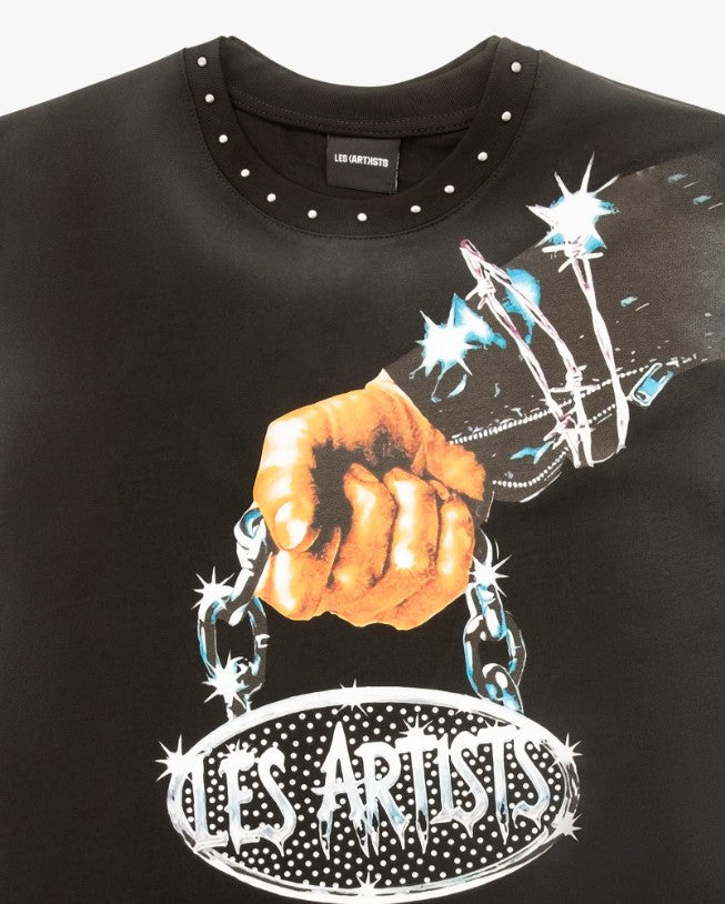 T-shirt Nero Les Artists Chain 27SSLATS1123 121 LES ARTISTS 
