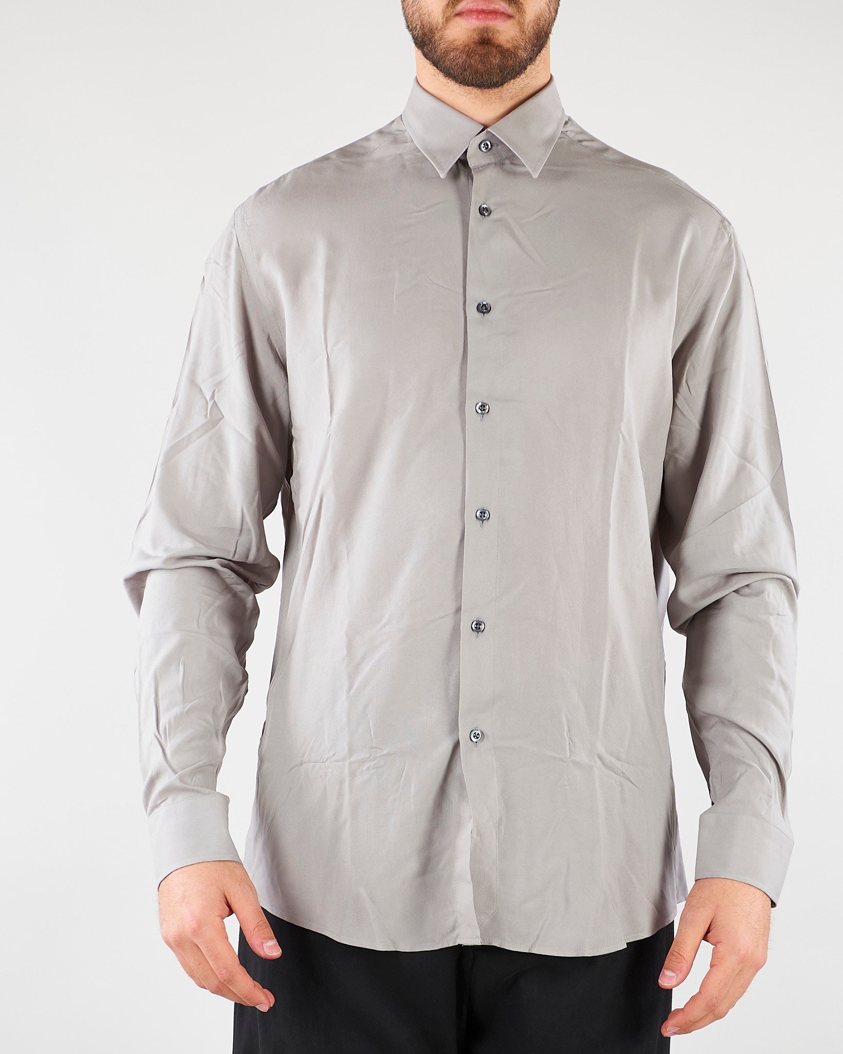 Camicia fluida Grigio in viscosa LC26001 N016 LOW BRAND 