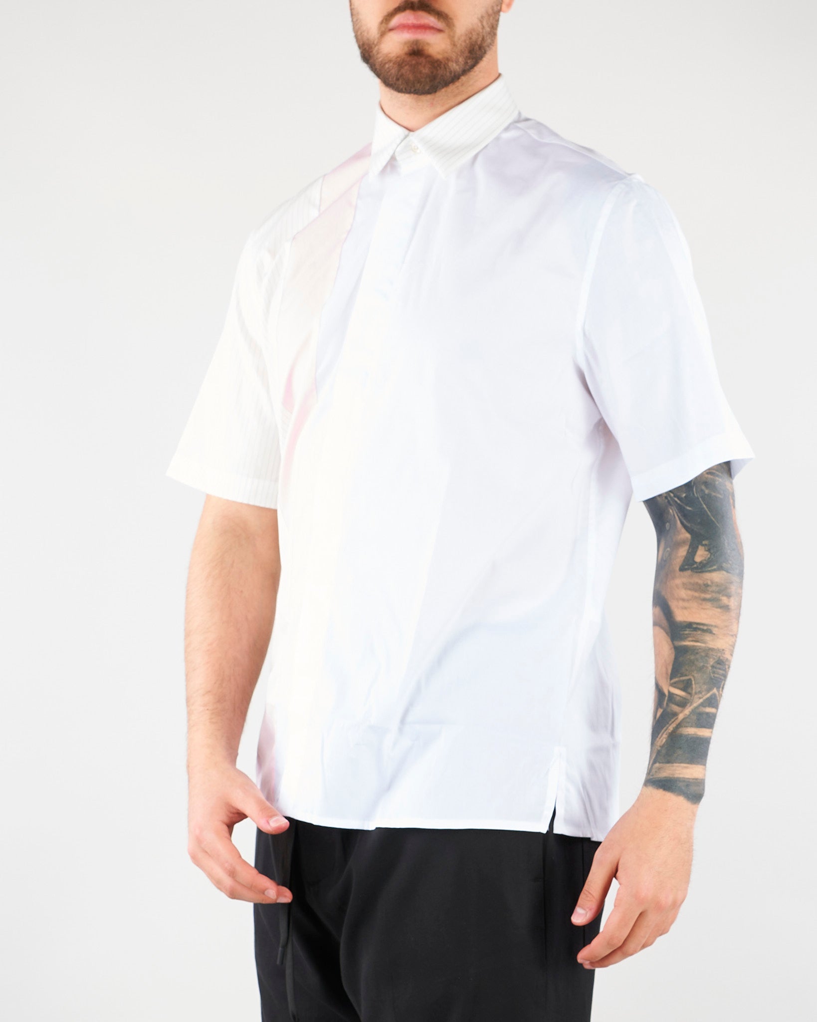 Camicia Bianco in cotone con inserti LC26004 Z234 LOW BRAND 