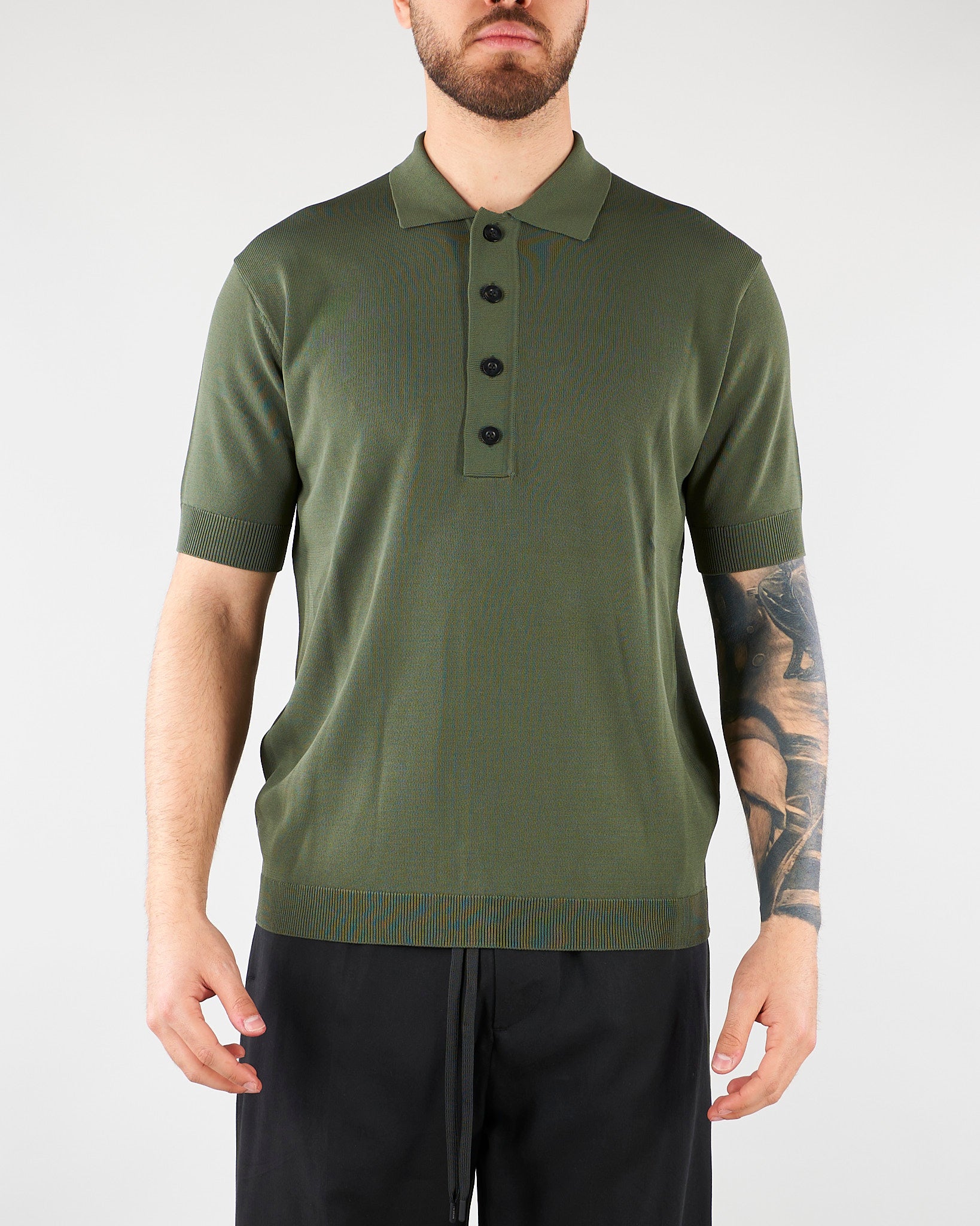 Polo Verde in maglia di viscosa LM26002 V009 LOW BRAND 