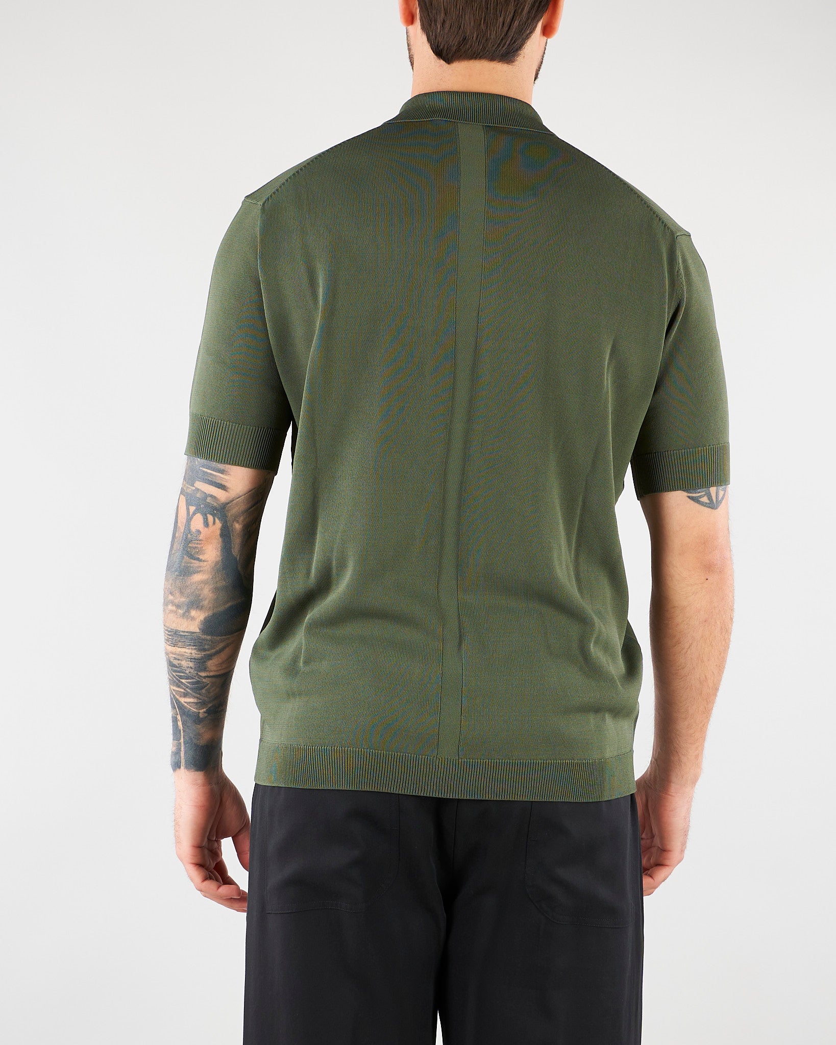 Polo Verde in maglia di viscosa LM26002 V009 LOW BRAND 