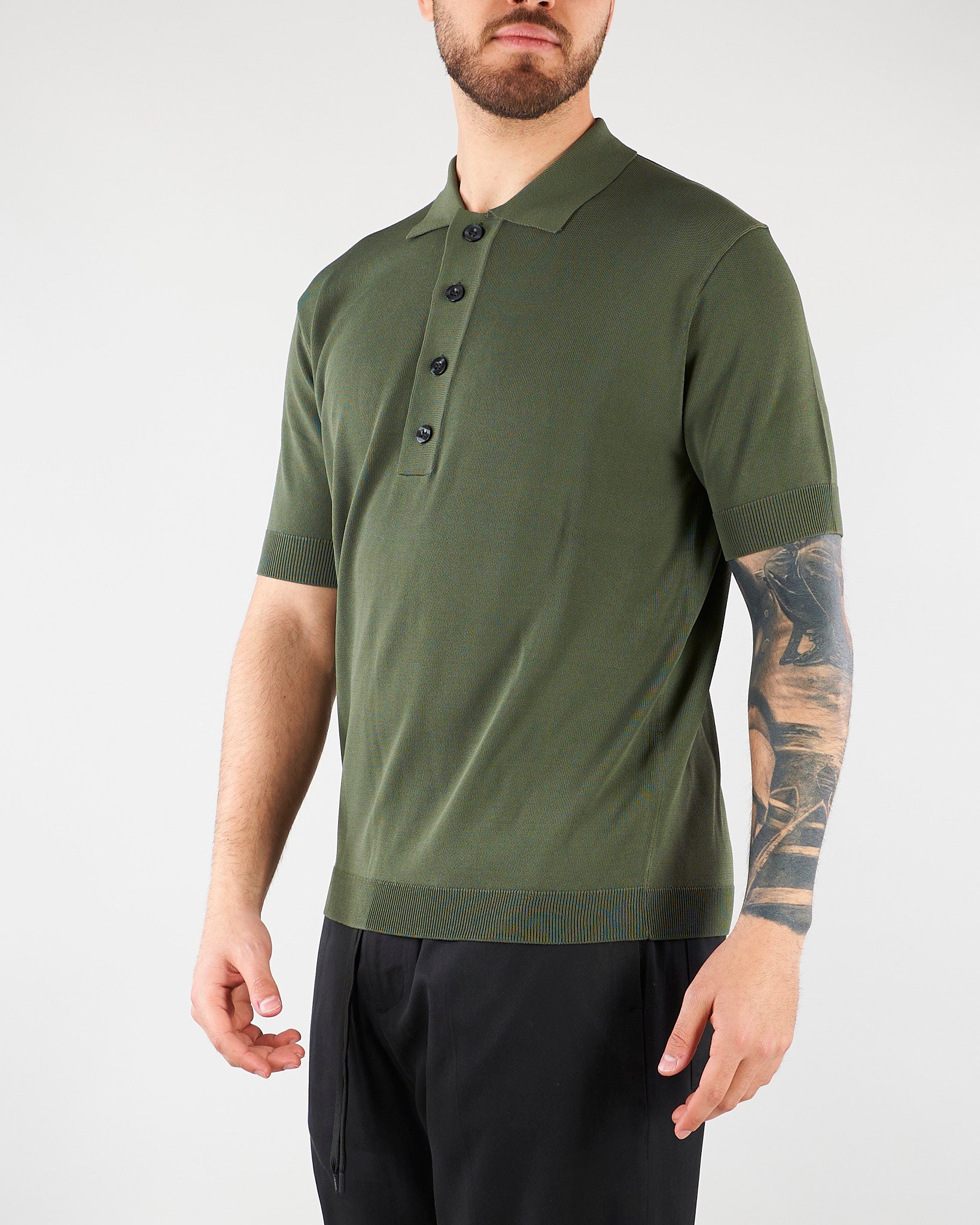 Polo Verde in maglia di viscosa LM26002 V009 LOW BRAND 