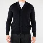 Cardigan Nero in maglia di viscosa LM26003 D001 LOW BRAND 