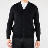 Cardigan Nero in maglia di viscosa LM26003 D001 LOW BRAND 
