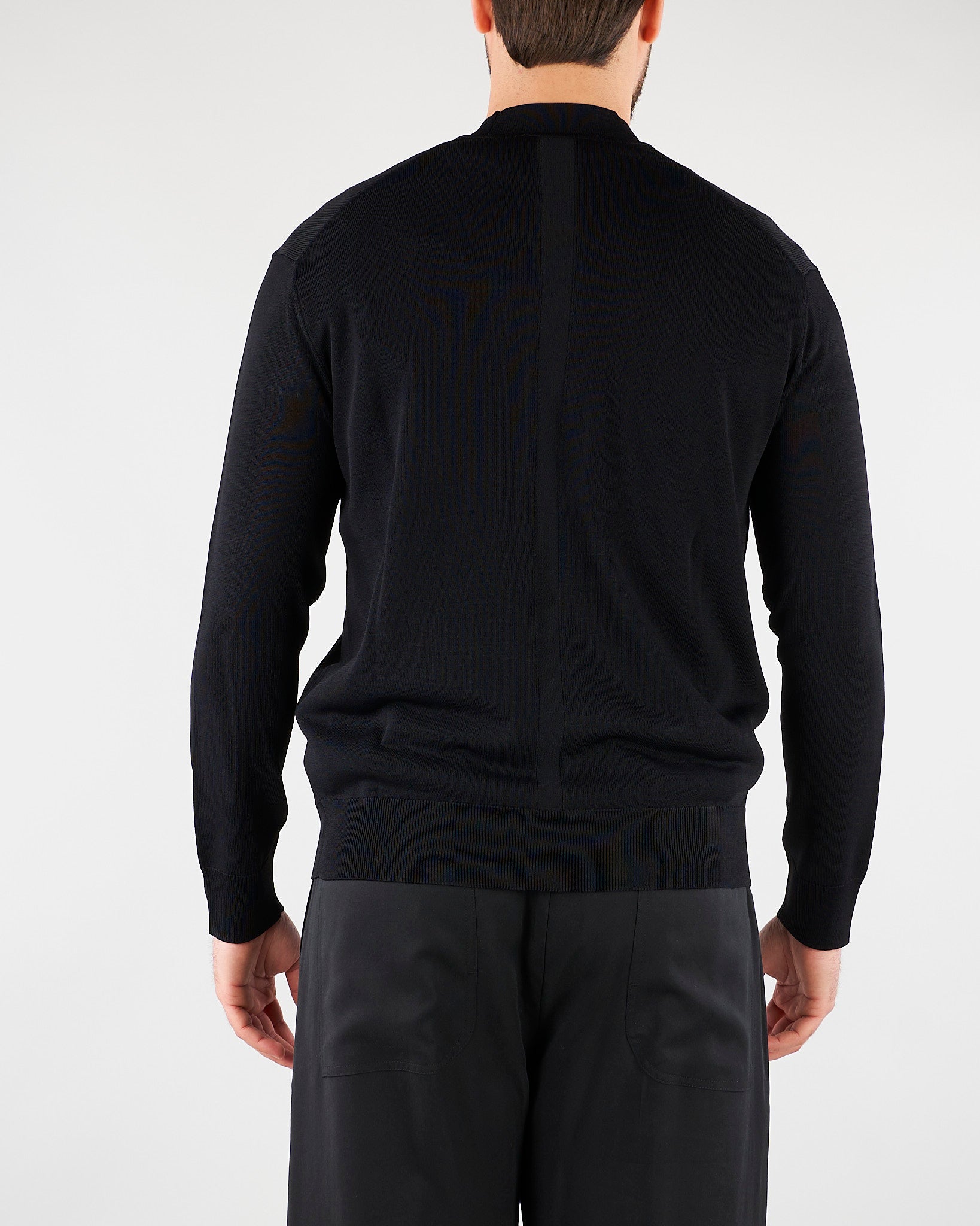 Cardigan Nero in maglia di viscosa LM26003 D001 LOW BRAND 