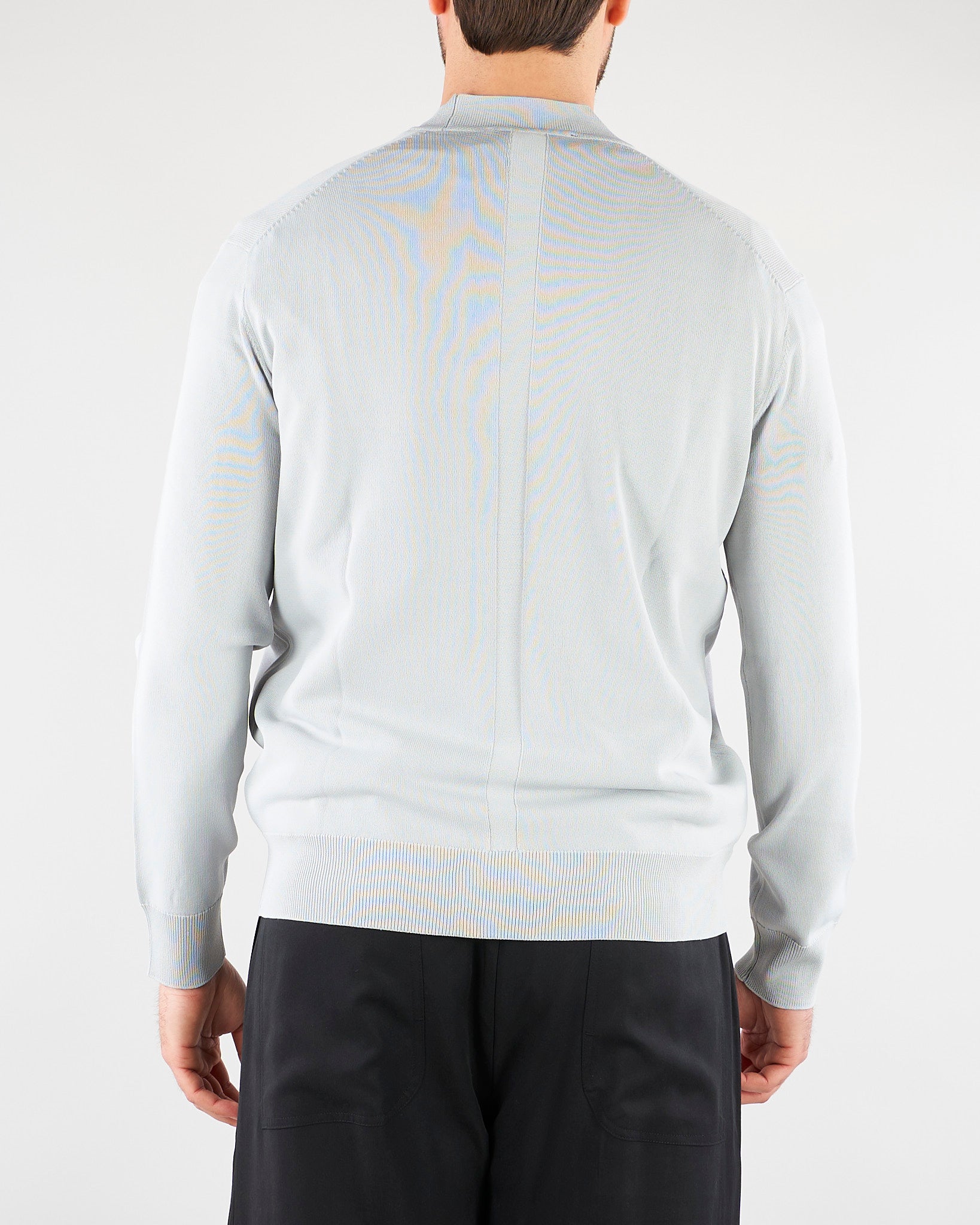 Cardigan Grigio Perla in maglia di viscosa LM26003 N049 LOW BRAND 