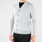 Cardigan Grigio Perla in maglia di viscosa LM26003 N049 LOW BRAND 