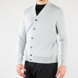 Cardigan Grigio Perla in maglia di viscosa LM26003 N049 LOW BRAND 