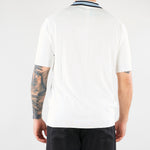 Polo Bianco in maglia di viscosa con collo jacquard LM26005 A014 LOW BRAND 