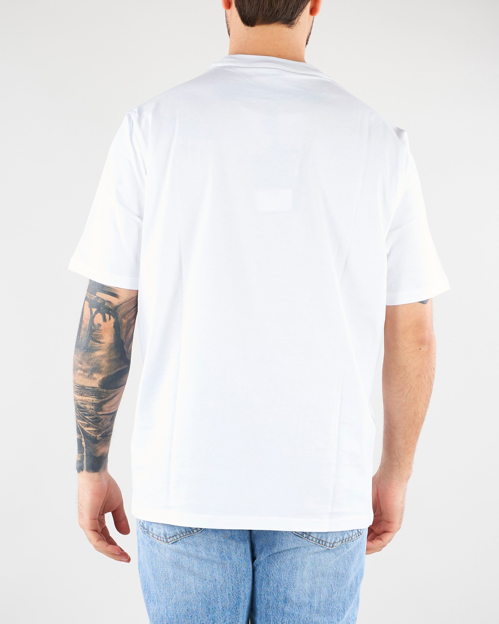 T-shirt Bianco in jersey di cotone con ricamo logo Relaxed fit LT26009 A001 LOW BRAND 