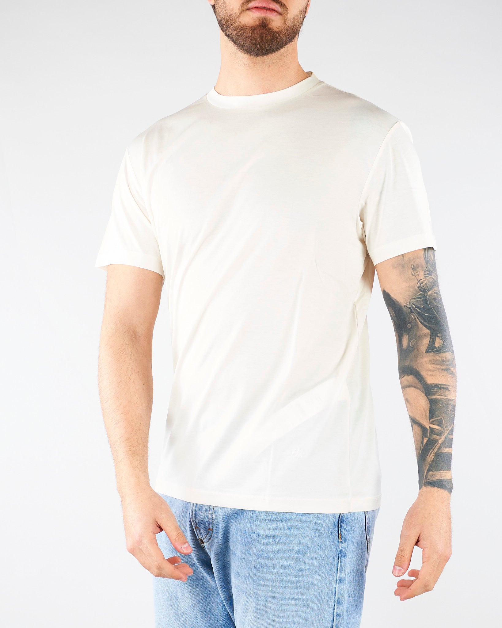 T-shirt Bianco in jersey di cotone 4030M001263210 01 MANUEL RITZ 