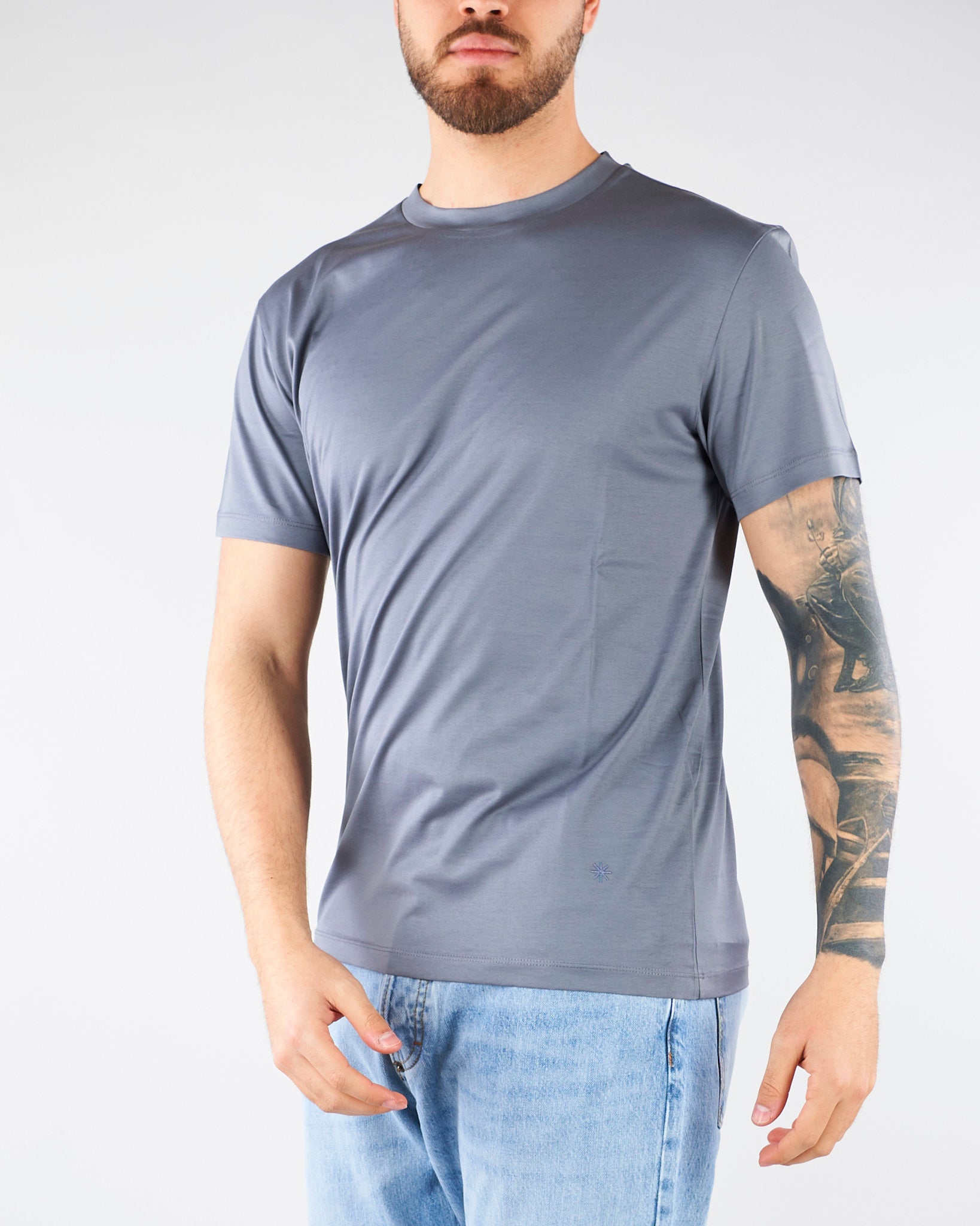 T-shirt Grigio in jersey di cotone 4030M001263210 98 MANUEL RITZ 