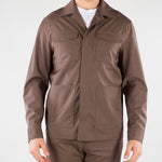 Overshirt Tortora in fresco di lana stretch 4032G2458260000 29 MANUEL RITZ 