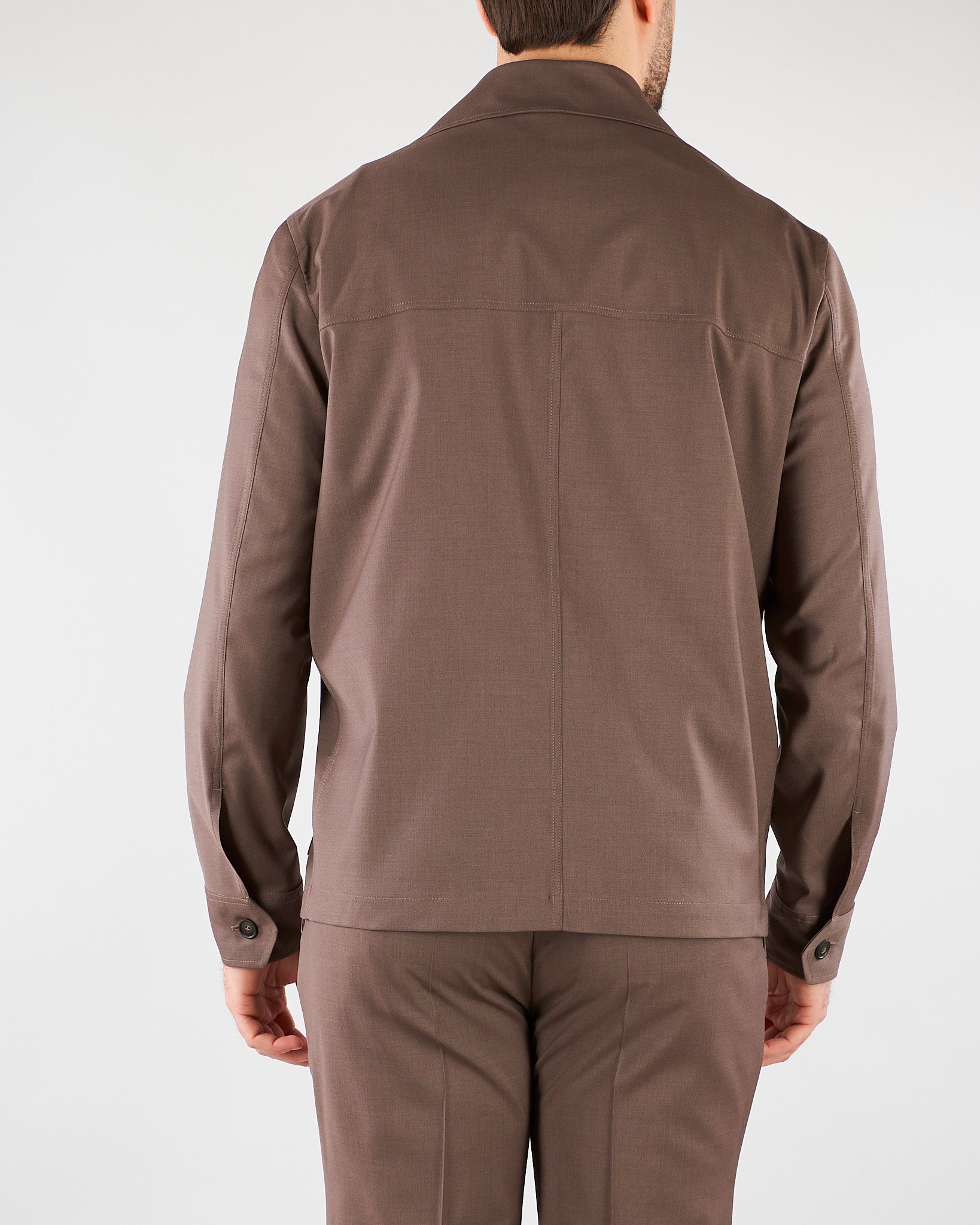 Overshirt Tortora in fresco di lana stretch 4032G2458260000 29 MANUEL RITZ 