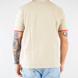 Polo Beige in piquet di cotone con profili a contrasto 4032M550263265 23 MANUEL RITZ 