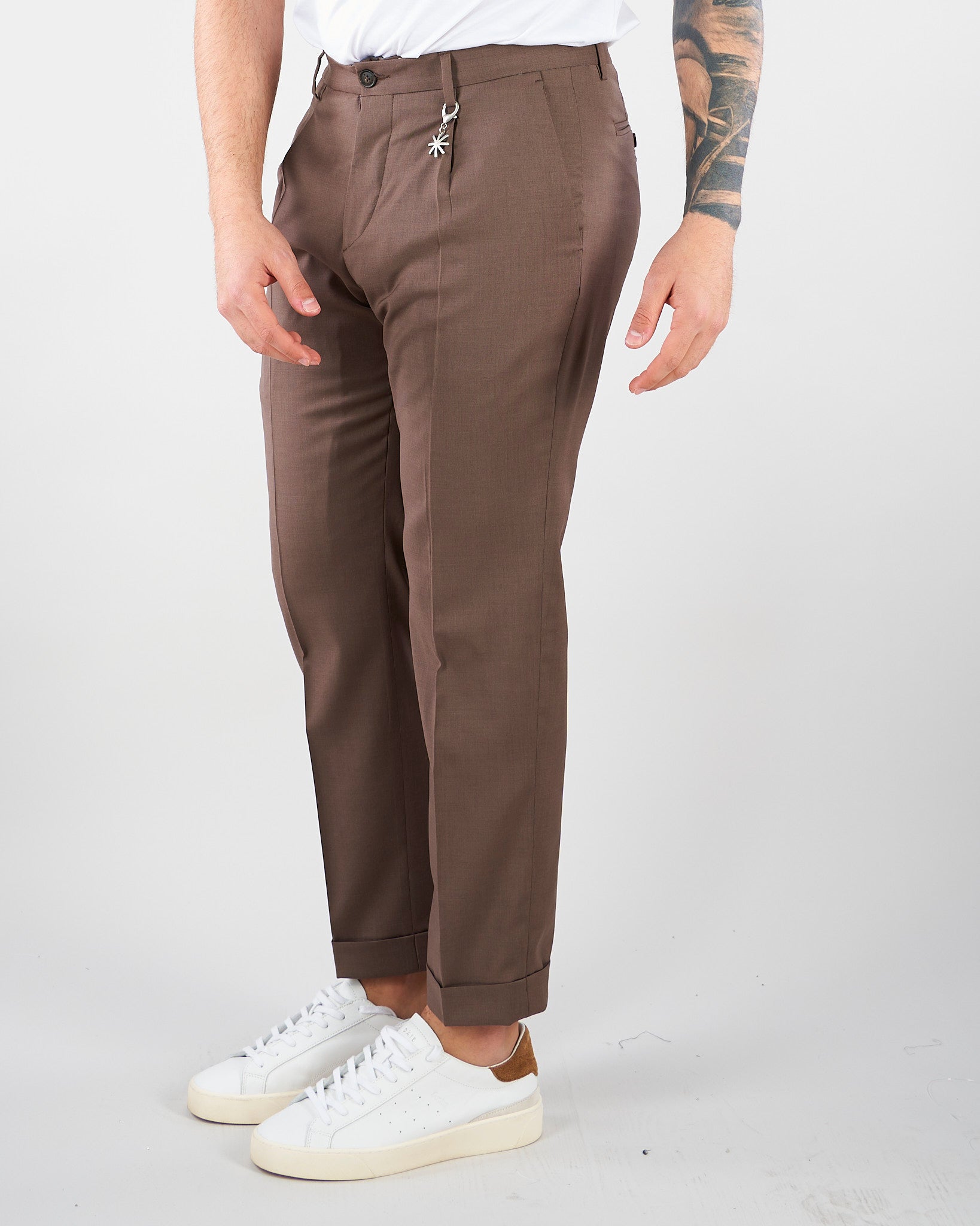 Pantalone Chino Tortora in fresco di lana 4032P1658260000 29 MANUEL RITZ 